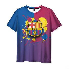 Мужская футболка 3D с принтом Barcelona в Белгороде, 100% полиэфир | прямой крой, круглый вырез горловины, длина до линии бедер | barcelona | barselona | futbol club | барса | барселона | лионель месси | люблю футбол | месси | сине гранатовые | фанат | фк барселона | форма | форма игроков | футбол | футбольный клуб | эмблема | эмблема клуба