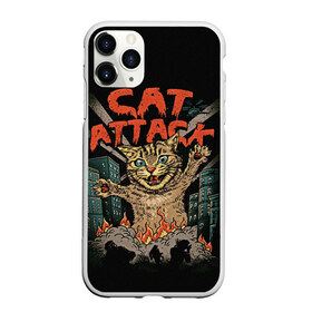 Чехол для iPhone 11 Pro матовый с принтом Нападение гигантского котика в Белгороде, Силикон |  | attack | attacks | big | cat | cats | catzilla | city | cute | flame | flames | kaiju | kitten | kitty | атака | атакует | большой | город | кайдзю | катастрофа | кот | котенок | котзилла | котик | котострофа | милый | нападает | огонь | огро