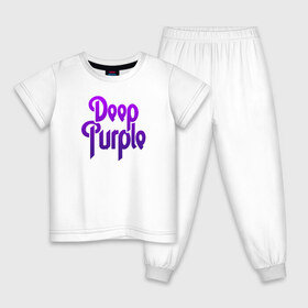Детская пижама хлопок с принтом Deep Purple в Белгороде, 100% хлопок |  брюки и футболка прямого кроя, без карманов, на брюках мягкая резинка на поясе и по низу штанин
 | deep purple | альбом | гловер | группа | дееп | деп | ди | дип | диперпл | дипперпл | иэн гиллан | иэн пэйс | лого | логотип | метал | морс | пепл | перпл | прогрессивный | психоделический | рок | символ | хард