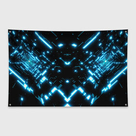 Флаг-баннер с принтом Neon Lights в Белгороде, 100% полиэстер | размер 67 х 109 см, плотность ткани — 95 г/м2; по краям флага есть четыре люверса для крепления | blue | cyberpunk2077 | girl | neon | неон | неоновая
