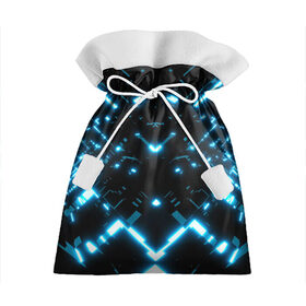 Подарочный 3D мешок с принтом Neon Lights в Белгороде, 100% полиэстер | Размер: 29*39 см | Тематика изображения на принте: blue | cyberpunk2077 | girl | neon | неон | неоновая