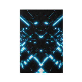 Обложка для паспорта матовая кожа с принтом Neon Lights в Белгороде, натуральная матовая кожа | размер 19,3 х 13,7 см; прозрачные пластиковые крепления | Тематика изображения на принте: blue | cyberpunk2077 | girl | neon | неон | неоновая
