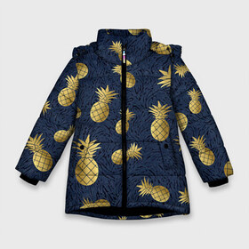 Зимняя куртка для девочек 3D с принтом ананас золотой ananas в Белгороде, ткань верха — 100% полиэстер; подклад — 100% полиэстер, утеплитель — 100% полиэстер. | длина ниже бедра, удлиненная спинка, воротник стойка и отстегивающийся капюшон. Есть боковые карманы с листочкой на кнопках, утяжки по низу изделия и внутренний карман на молнии. 

Предусмотрены светоотражающий принт на спинке, радужный светоотражающий элемент на пуллере молнии и на резинке для утяжки. | Тематика изображения на принте: ananas.ананасовый сироп | ананас | золотой