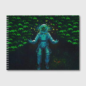 Альбом для рисования с принтом Астронавт в Белгороде, 100% бумага
 | матовая бумага, плотность 200 мг. | Тематика изображения на принте: астронавт | бабочки | вселенная | горы | космонавт | космос | красота | скафандр