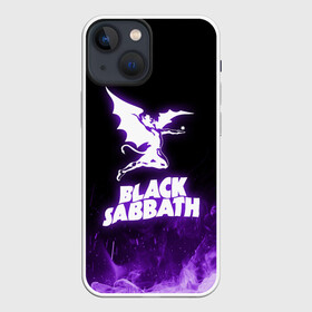 Чехол для iPhone 13 mini с принтом Black Sabbath NEON в Белгороде,  |  | black sabbath | hard rock | heavy metal | purple | блэк сабат | группы | метал | музыка | оззи осборн | рок | фиолетовый | хард рок | хэви метал