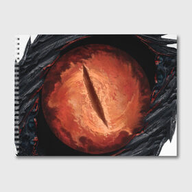 Альбом для рисования с принтом Око дракона в Белгороде, 100% бумага
 | матовая бумага, плотность 200 мг. | dragon | eye | fire | flame | scale | дракон | око