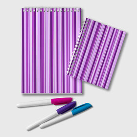 Блокнот с принтом Фиолетово-чёрные полосы в Белгороде, 100% бумага | 48 листов, плотность листов — 60 г/м2, плотность картонной обложки — 250 г/м2. Листы скреплены удобной пружинной спиралью. Цвет линий — светло-серый
 | Тематика изображения на принте: вертикальные полосы | вертикальный рисунок | линии | полосы | розовый | светлый | темный | фиолетовый | черный