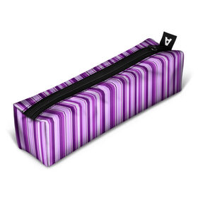 Пенал 3D с принтом Фиолетово-чёрные полосы в Белгороде, 100% полиэстер | плотная ткань, застежка на молнии | Тематика изображения на принте: вертикальные полосы | вертикальный рисунок | линии | полосы | розовый | светлый | темный | фиолетовый | черный