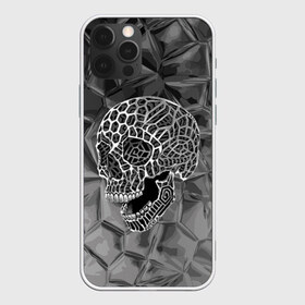 Чехол для iPhone 12 Pro Max с принтом Cell skull в Белгороде, Силикон |  | cell | grin | jaw | metal | skull | teeth | зубы | металл | оскал | пасть | соты | череп