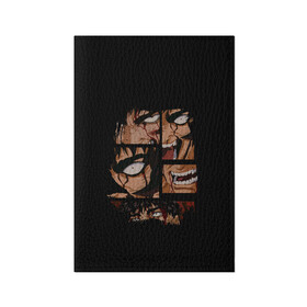 Обложка для паспорта матовая кожа с принтом Берсерк  в Белгороде, натуральная матовая кожа | размер 19,3 х 13,7 см; прозрачные пластиковые крепления | anime | berserk | аниме | берсерк | глаза | гнев | злой | зубы | манга | персонаж