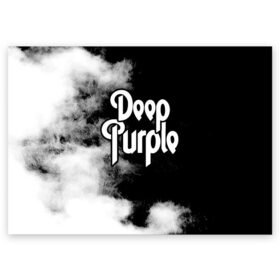 Поздравительная открытка с принтом Deep Purple в Белгороде, 100% бумага | плотность бумаги 280 г/м2, матовая, на обратной стороне линовка и место для марки
 | deep purple | альбом | гловер | группа | дееп | деп | ди | дип | диперпл | дипперпл | иэн гиллан | иэн пэйс | лого | логотип | метал | морс | пепл | перпл | прогрессивный | психоделический | рок | символ | хард