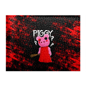 Обложка для студенческого билета с принтом ROBLOX PIGGY - СВИНКА ПИГГИ в Белгороде, натуральная кожа | Размер: 11*8 см; Печать на всей внешней стороне | Тематика изображения на принте: pig | piggy | roblox | игра | компьютерная игра | логотип | онлайн | онлайн игра | пигги | поросенок | роблакс | роблокс | свинка | свинья