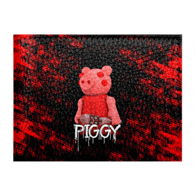 Обложка для студенческого билета с принтом ROBLOX PIGGY - СВИНКА ПИГГИ в Белгороде, натуральная кожа | Размер: 11*8 см; Печать на всей внешней стороне | Тематика изображения на принте: pig | piggy | roblox | игра | компьютерная игра | логотип | онлайн | онлайн игра | пигги | поросенок | роблакс | роблокс | свинка | свинья