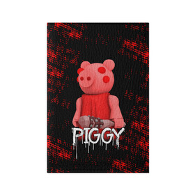 Обложка для паспорта матовая кожа с принтом ROBLOX PIGGY - СВИНКА ПИГГИ в Белгороде, натуральная матовая кожа | размер 19,3 х 13,7 см; прозрачные пластиковые крепления | Тематика изображения на принте: pig | piggy | roblox | игра | компьютерная игра | логотип | онлайн | онлайн игра | пигги | поросенок | роблакс | роблокс | свинка | свинья