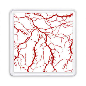 Магнит 55*55 с принтом Сосуды в Белгороде, Пластик | Размер: 65*65 мм; Размер печати: 55*55 мм | абстрактные | алые | артерии | вены | ветки | волны | врач | гроза | доктор | красные | кровавый | кровь | линии | медик | медицинские | молния | мышцы | нити | паутина | полосы | сердце | сетка | сосуды