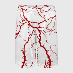 Детские спортивные шорты 3D с принтом Сосуды в Белгороде,  100% полиэстер
 | пояс оформлен широкой мягкой резинкой, ткань тянется
 | абстрактные | алые | артерии | вены | ветки | волны | врач | гроза | доктор | красные | кровавый | кровь | линии | медик | медицинские | молния | мышцы | нити | паутина | полосы | сердце | сетка | сосуды