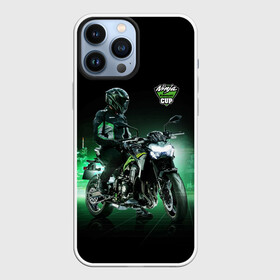 Чехол для iPhone 13 Pro Max с принтом Kawasaki Ninja Cup в Белгороде,  |  | cup | helmet | japan | kawasaki | motorcycle | night | ninja | racer | гонщик | кубок | мотоцикл | ночь | шлем | япония