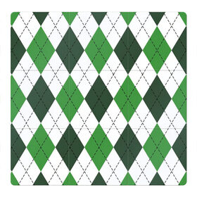 Магнитный плакат 3Х3 с принтом Зелёные ромбы в Белгороде, Полимерный материал с магнитным слоем | 9 деталей размером 9*9 см | Тематика изображения на принте: белый | геометрические фигуры | зеленый | пунктир | ромб | ромбы | тёмный
