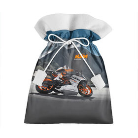 Подарочный 3D мешок с принтом KTM Racing team в Белгороде, 100% полиэстер | Размер: 29*39 см | Тематика изображения на принте: clouds | ktm | motorcycle | mountains | nature | racer | racing | route | sky | team | гонщик | горы | мотоцикл | небо | облака | природа | трасса