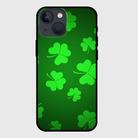 Чехол для iPhone 13 mini с принтом Клевер в Белгороде,  |  | арт | зеленый | клевер | рисунок | светлый | темный | удача | яркий