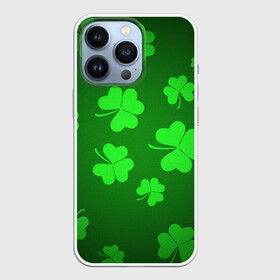 Чехол для iPhone 13 Pro с принтом Клевер в Белгороде,  |  | арт | зеленый | клевер | рисунок | светлый | темный | удача | яркий