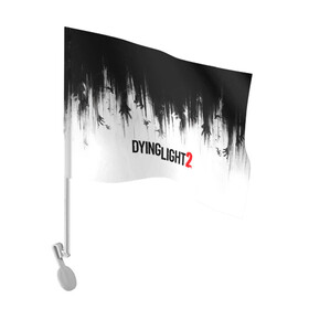 Флаг для автомобиля с принтом Dying Light 2 в Белгороде, 100% полиэстер | Размер: 30*21 см | 2 | 2021 | dying light | light | logo | techland | игра | красный | кровь | лого | логотип