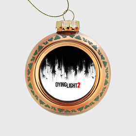 Стеклянный ёлочный шар с принтом Dying Light 2 в Белгороде, Стекло | Диаметр: 80 мм | 2 | 2021 | dying light | light | logo | techland | игра | красный | кровь | лого | логотип