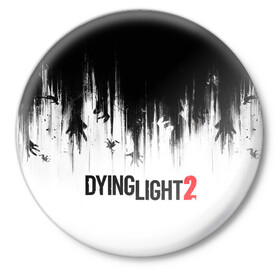 Значок с принтом Dying Light 2 в Белгороде,  металл | круглая форма, металлическая застежка в виде булавки | 2 | 2021 | dying light | light | logo | techland | игра | красный | кровь | лого | логотип