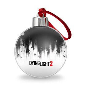 Ёлочный шар с принтом Dying Light 2 в Белгороде, Пластик | Диаметр: 77 мм | 2 | 2021 | dying light | light | logo | techland | игра | красный | кровь | лого | логотип