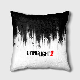 Подушка 3D с принтом Dying Light 2 в Белгороде, наволочка – 100% полиэстер, наполнитель – холлофайбер (легкий наполнитель, не вызывает аллергию). | состоит из подушки и наволочки. Наволочка на молнии, легко снимается для стирки | 2 | 2021 | dying light | light | logo | techland | игра | красный | кровь | лого | логотип