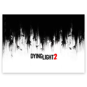 Поздравительная открытка с принтом Dying Light 2 в Белгороде, 100% бумага | плотность бумаги 280 г/м2, матовая, на обратной стороне линовка и место для марки
 | Тематика изображения на принте: 2 | 2021 | dying light | light | logo | techland | игра | красный | кровь | лого | логотип