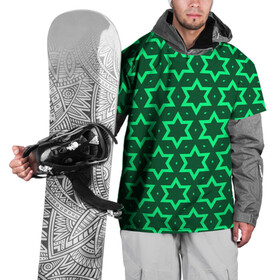 Накидка на куртку 3D с принтом Звезда Давида в Белгороде, 100% полиэстер |  | вертикальный рисунок | звезда | звезда давида | звёзды | звезды давида | зеленый | зеленый узор | светлый | тёмный | узор