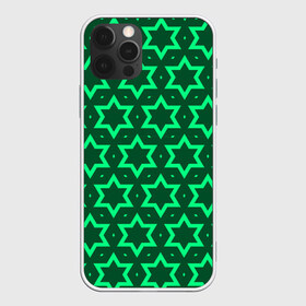Чехол для iPhone 12 Pro Max с принтом Звезда Давида в Белгороде, Силикон |  | вертикальный рисунок | звезда | звезда давида | звёзды | звезды давида | зеленый | зеленый узор | светлый | тёмный | узор