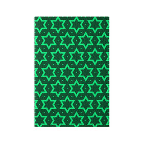 Обложка для паспорта матовая кожа с принтом Звезда Давида в Белгороде, натуральная матовая кожа | размер 19,3 х 13,7 см; прозрачные пластиковые крепления | Тематика изображения на принте: вертикальный рисунок | звезда | звезда давида | звёзды | звезды давида | зеленый | зеленый узор | светлый | тёмный | узор