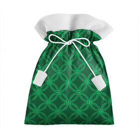 Подарочный 3D мешок с принтом Зелёный узор в Белгороде, 100% полиэстер | Размер: 29*39 см | Тематика изображения на принте: геометрические фигуры | зеленый | круг | ромб | светлый | темный | узор