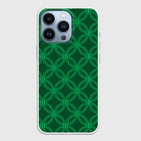 Чехол для iPhone 13 Pro с принтом Зелёный узор в Белгороде,  |  | геометрические фигуры | зеленый | круг | ромб | светлый | темный | узор