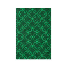 Обложка для паспорта матовая кожа с принтом Зелёный узор в Белгороде, натуральная матовая кожа | размер 19,3 х 13,7 см; прозрачные пластиковые крепления | Тематика изображения на принте: геометрические фигуры | зеленый | круг | ромб | светлый | темный | узор