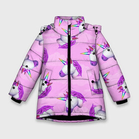 Зимняя куртка для девочек 3D с принтом Emoji единорожки в Белгороде, ткань верха — 100% полиэстер; подклад — 100% полиэстер, утеплитель — 100% полиэстер. | длина ниже бедра, удлиненная спинка, воротник стойка и отстегивающийся капюшон. Есть боковые карманы с листочкой на кнопках, утяжки по низу изделия и внутренний карман на молнии. 

Предусмотрены светоотражающий принт на спинке, радужный светоотражающий элемент на пуллере молнии и на резинке для утяжки. | brawl stars | leon | school | бравл старс | брал старс | игры | леон | пенал | прикольный пенал | школа | школьный пенал