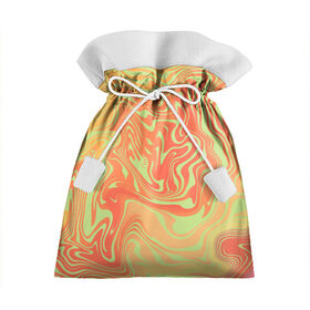 Подарочный 3D мешок с принтом Цветные разводы. в Белгороде, 100% полиэстер | Размер: 29*39 см | абстракция | волны | желтый | кляксы | оранжевый | пятна | салатовый | цветные разводы