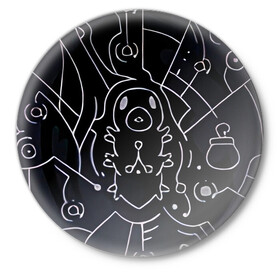 Значок с принтом Гусеничка из Hollow Knight в Белгороде,  металл | круглая форма, металлическая застежка в виде булавки | caterpillar | hollow knight | гусеничка | полый рыцарь | холлоу найт