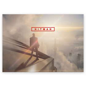 Поздравительная открытка с принтом Hitman 3 в Белгороде, 100% бумага | плотность бумаги 280 г/м2, матовая, на обратной стороне линовка и место для марки
 | game | gamer | games | hitman | hitmen | hitmon | killer | stealth | игра | игры | хитман | хитмен