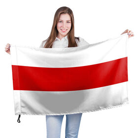 Флаг 3D с принтом Первый флаг Беларуси в Белгороде, 100% полиэстер | плотность ткани — 95 г/м2, размер — 67 х 109 см. Принт наносится с одной стороны | беларусь | бело красно белый | бело красный флаг беларуси | первый флаг беларуси | старый флаг белоруссии | флаг беларуси