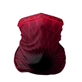Бандана-труба 3D с принтом Неоновый туннель в Белгороде, 100% полиэстер, ткань с особыми свойствами — Activecool | плотность 150‒180 г/м2; хорошо тянется, но сохраняет форму | красный | линии | неон | туннель | чёрный