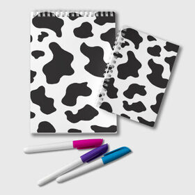 Блокнот с принтом COW PRINT в Белгороде, 100% бумага | 48 листов, плотность листов — 60 г/м2, плотность картонной обложки — 250 г/м2. Листы скреплены удобной пружинной спиралью. Цвет линий — светло-серый
 | Тематика изображения на принте: animals | cow | cow print | корова | коровий принт