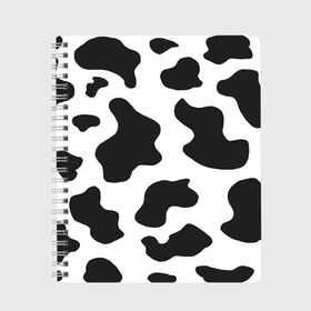 Тетрадь с принтом COW PRINT в Белгороде, 100% бумага | 48 листов, плотность листов — 60 г/м2, плотность картонной обложки — 250 г/м2. Листы скреплены сбоку удобной пружинной спиралью. Уголки страниц и обложки скругленные. Цвет линий — светло-серый
 | animals | cow | cow print | корова | коровий принт