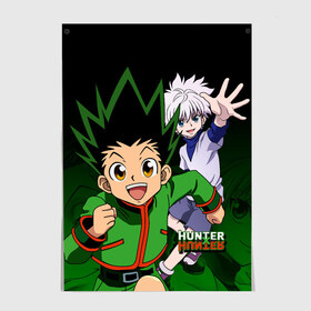 Постер с принтом Hunter x Hunter в Белгороде, 100% бумага
 | бумага, плотность 150 мг. Матовая, но за счет высокого коэффициента гладкости имеет небольшой блеск и дает на свету блики, но в отличии от глянцевой бумаги не покрыта лаком | anime | hunter x hunter | аниме | гон фрикс | манга | охотник х охотник | хантер хантер | хантеры