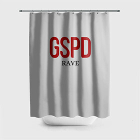 Штора 3D для ванной с принтом GSPD rave в Белгороде, 100% полиэстер | плотность материала — 100 г/м2. Стандартный размер — 146 см х 180 см. По верхнему краю — пластиковые люверсы для креплений. В комплекте 10 пластиковых колец | gspd | music | rave | гспд | гспд.