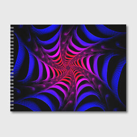 Альбом для рисования с принтом Спираль в Белгороде, 100% бумага
 | матовая бумага, плотность 200 мг. | Тематика изображения на принте: красный | розовый | синий | спираль | тёмный | туннель | фиолетовый | черный