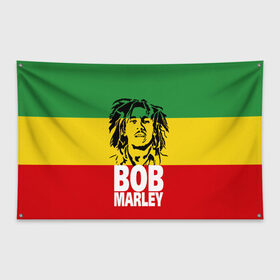 Флаг-баннер с принтом Bob Marley в Белгороде, 100% полиэстер | размер 67 х 109 см, плотность ткани — 95 г/м2; по краям флага есть четыре люверса для крепления | bob | bob marley | движение | музыка | рэгги | свобода | стиль | счастье | ямайка