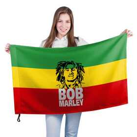 Флаг 3D с принтом Bob Marley в Белгороде, 100% полиэстер | плотность ткани — 95 г/м2, размер — 67 х 109 см. Принт наносится с одной стороны | bob | bob marley | движение | музыка | рэгги | свобода | стиль | счастье | ямайка